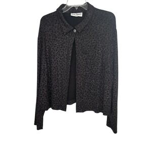 Ronni Nicole II by Ouida Black Sparkle Party Cardigan Evening Top Jacket Large